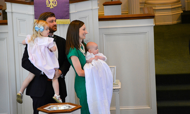 Baptism at Pastor Robert sermon at First Presbyterian Church Pensacola