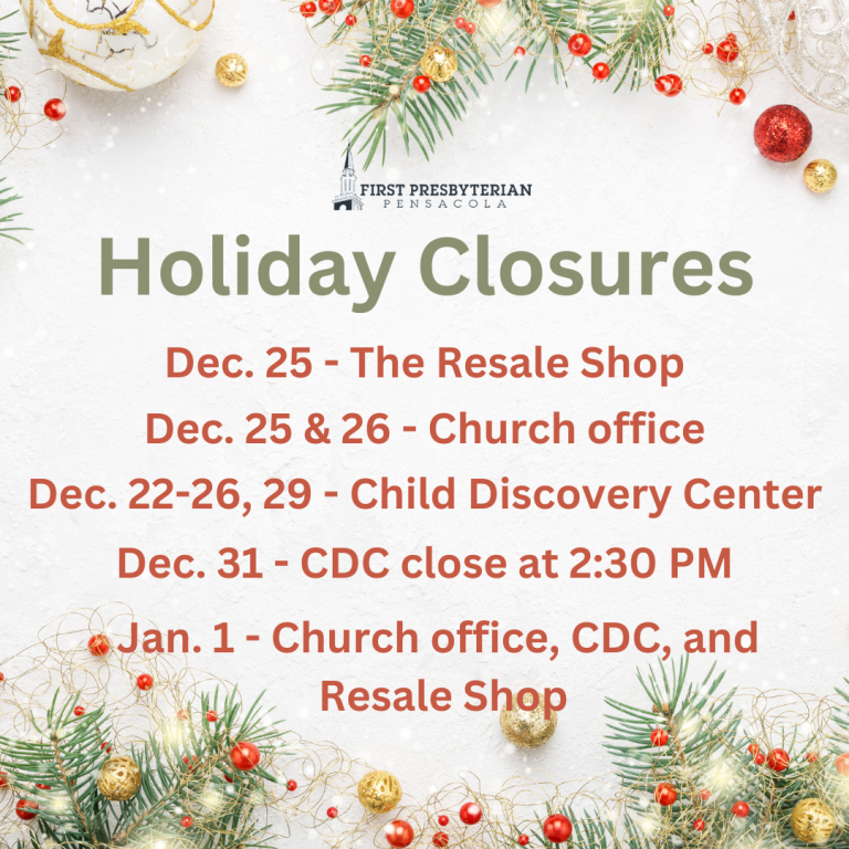 Holiday Closures!